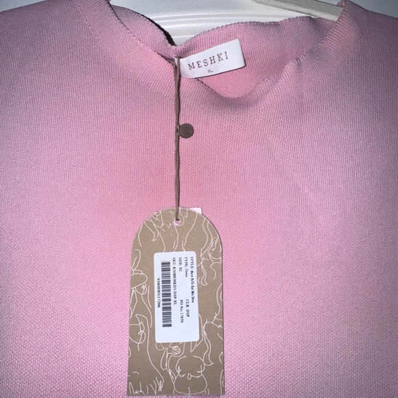 Meshki Pink Ruffle Knit Mini Dress - Picture 5 of 6